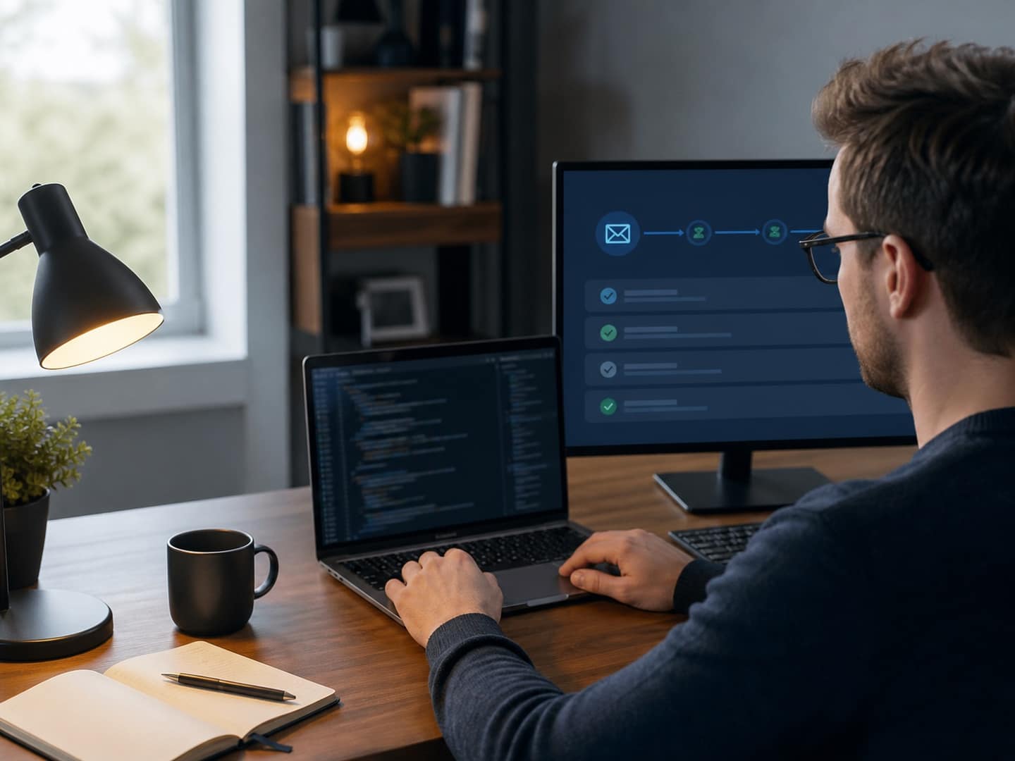 Developer integrating a transactional email API