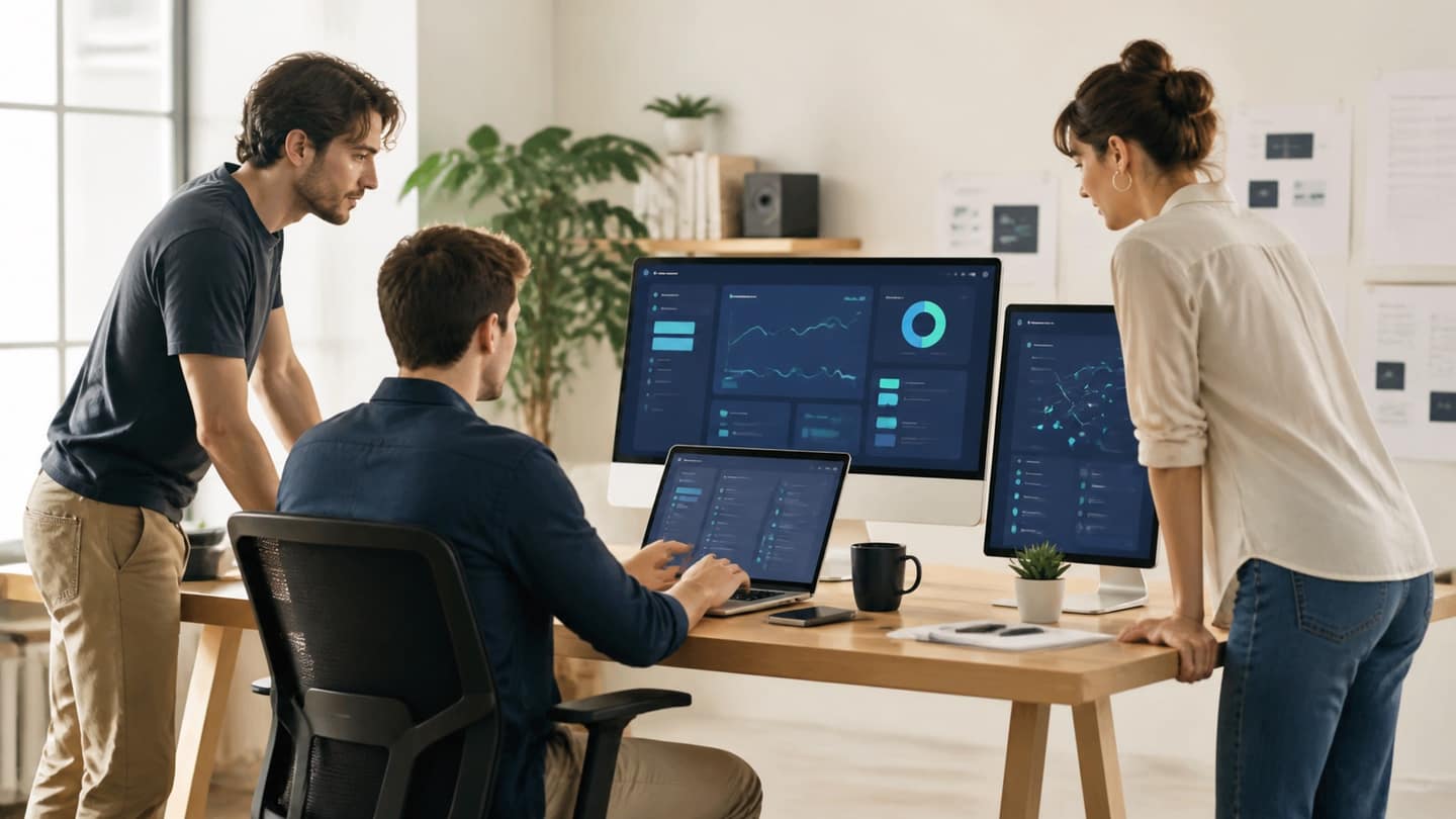 Startup team managing product email